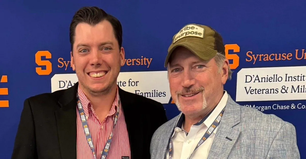 Camden and Otis McGregor at the D'Aniello Institute for Veterans and Military Families, March 2025