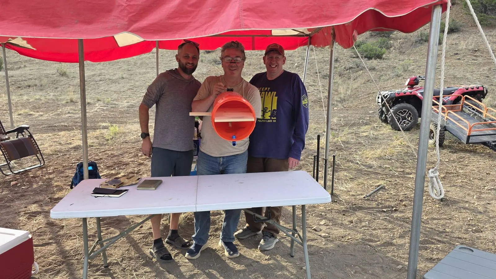 A team build under the tent