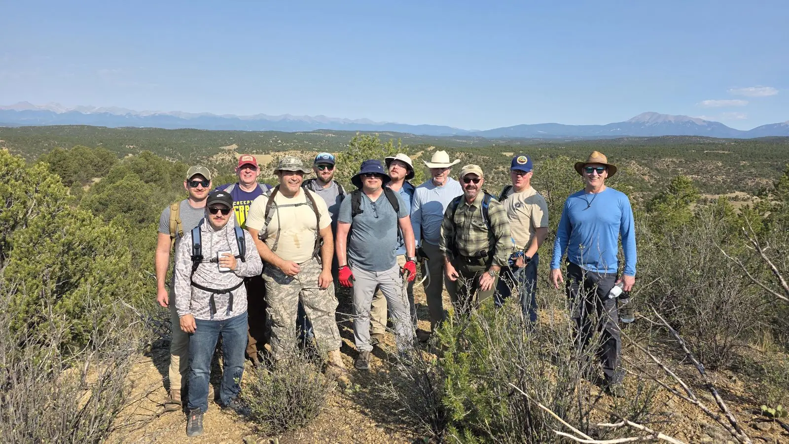 The 2026 Brotherhood of Steel Retreat group on the ridge above M-5 Ranch